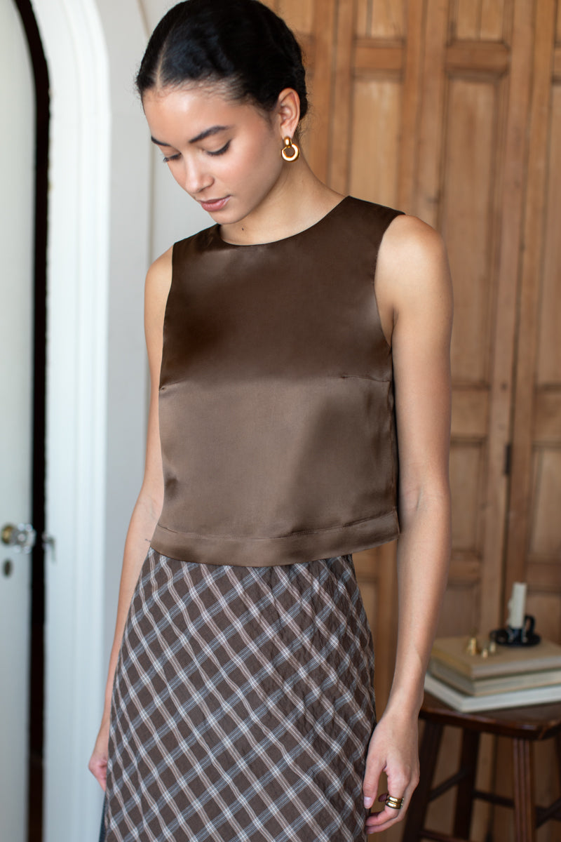 Jeanne Top - Cocoa Silk