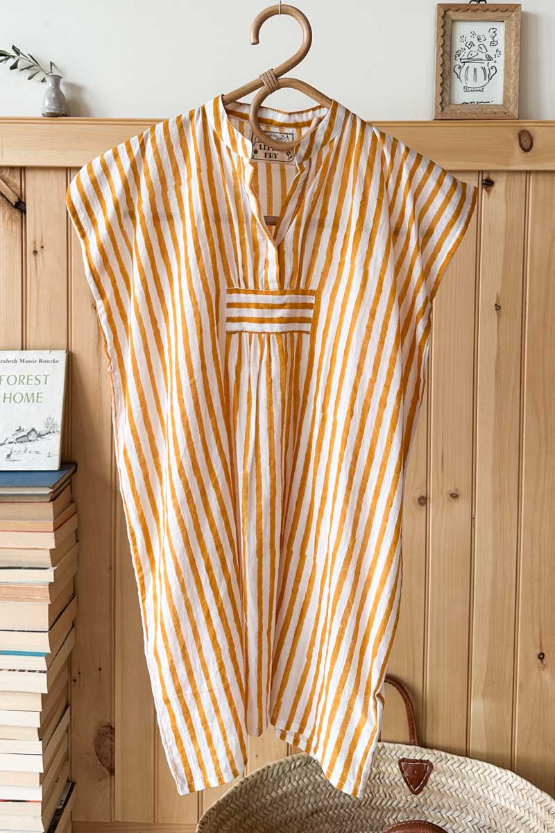 Little Fry Caftan - Marigold Stripe Organic