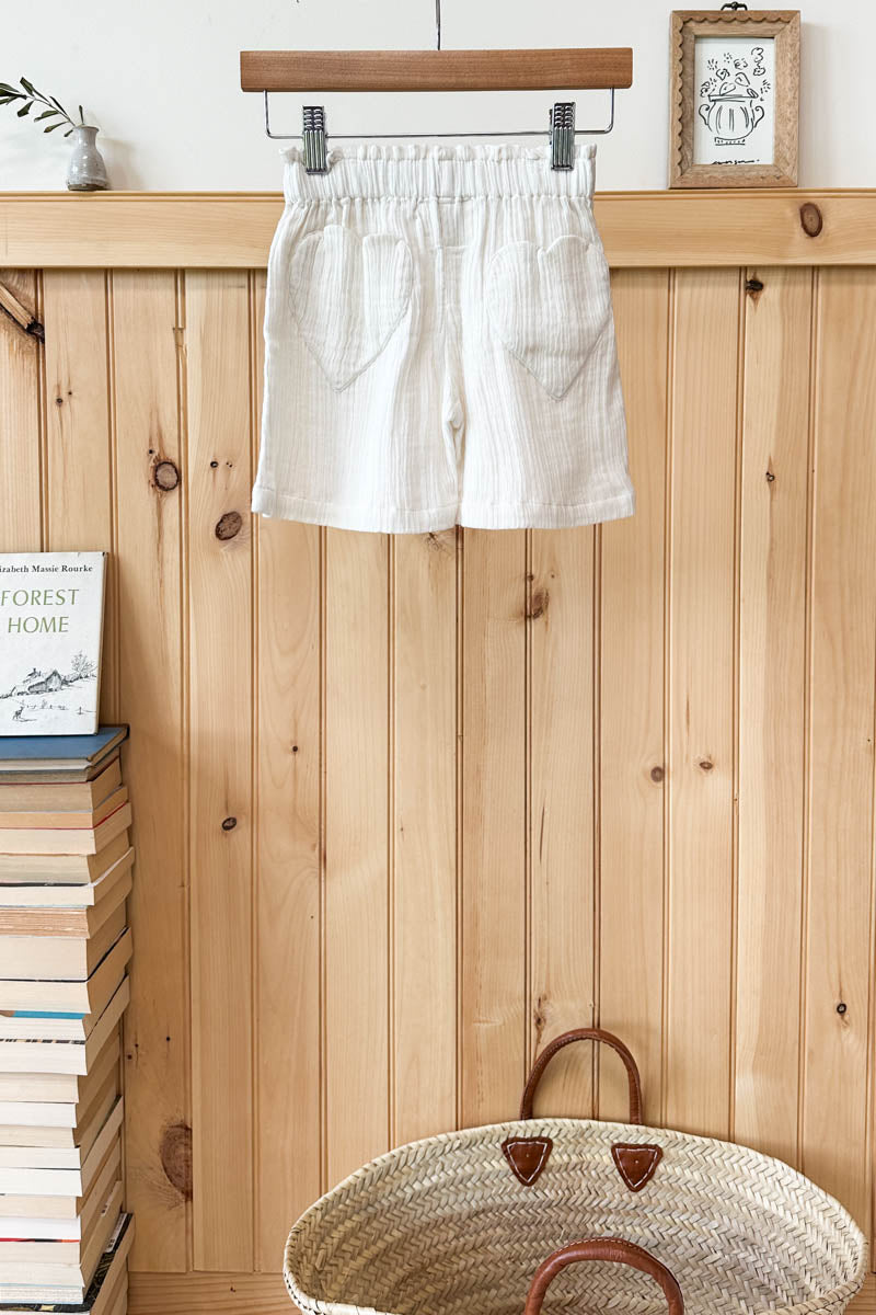 Little Fry Sunshine Shorts - Cloud White Organic