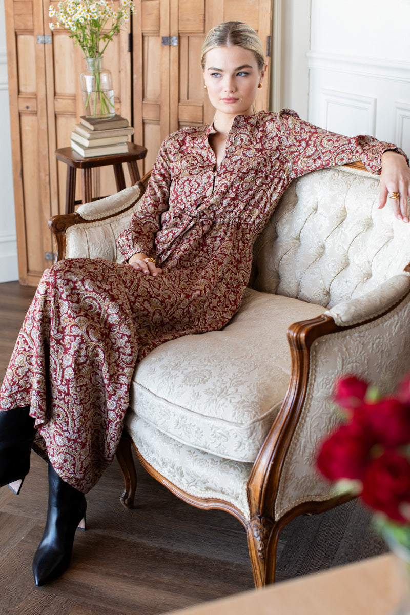 Frances 3 Dress - Vintage Chestnut Paisley