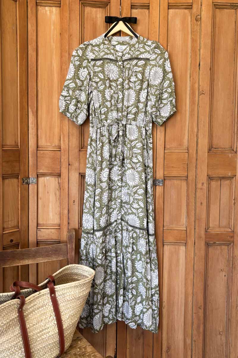 Lucy 4 Short Sleeve Dress - Arles Gothic Olive