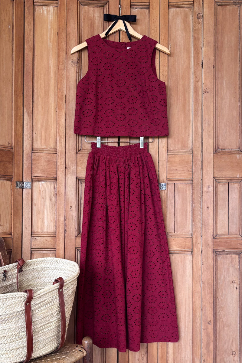 Studio Boxy Top - Rouge Eyelet