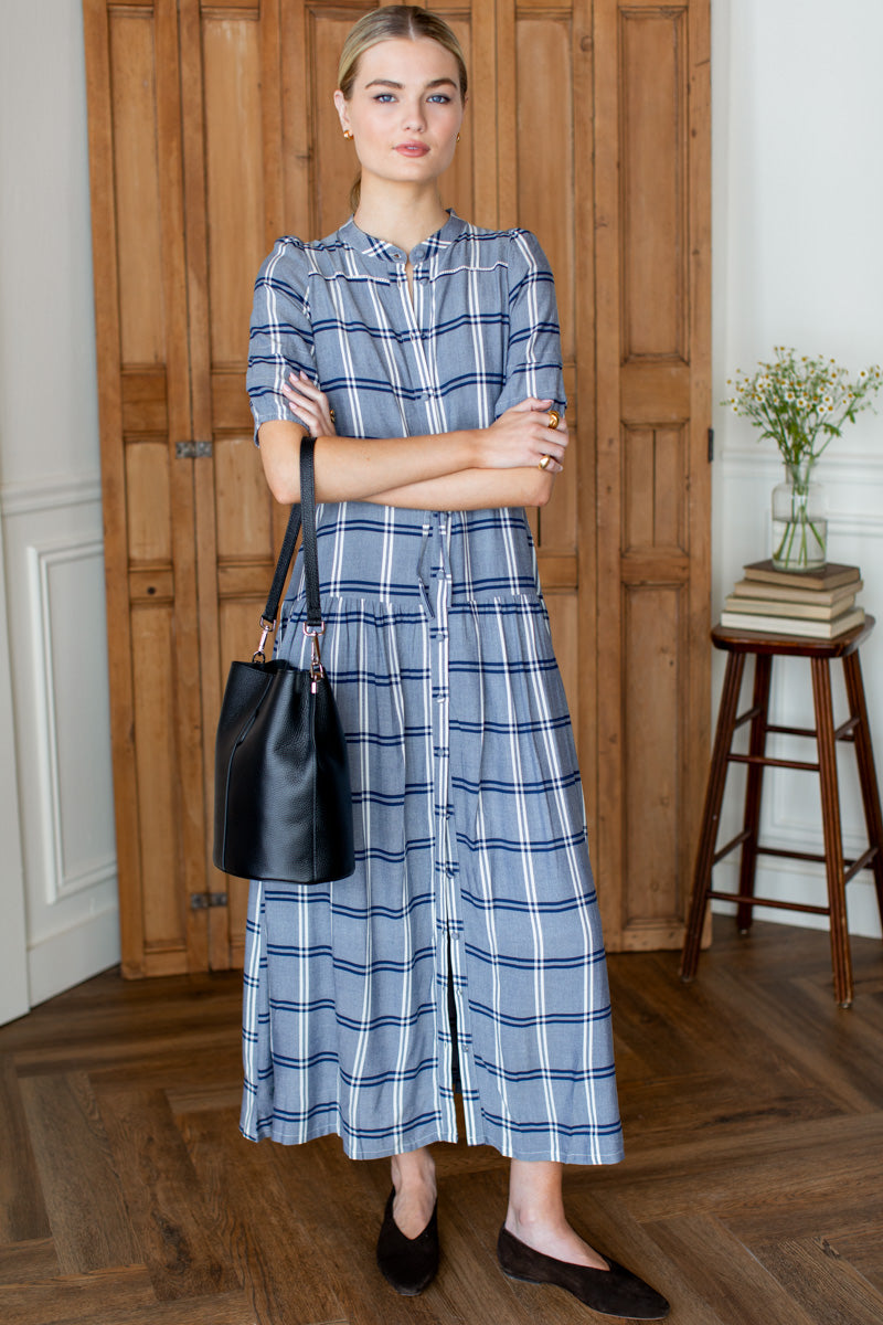 Lucy 4 Basque Dress - Skye Plaid
