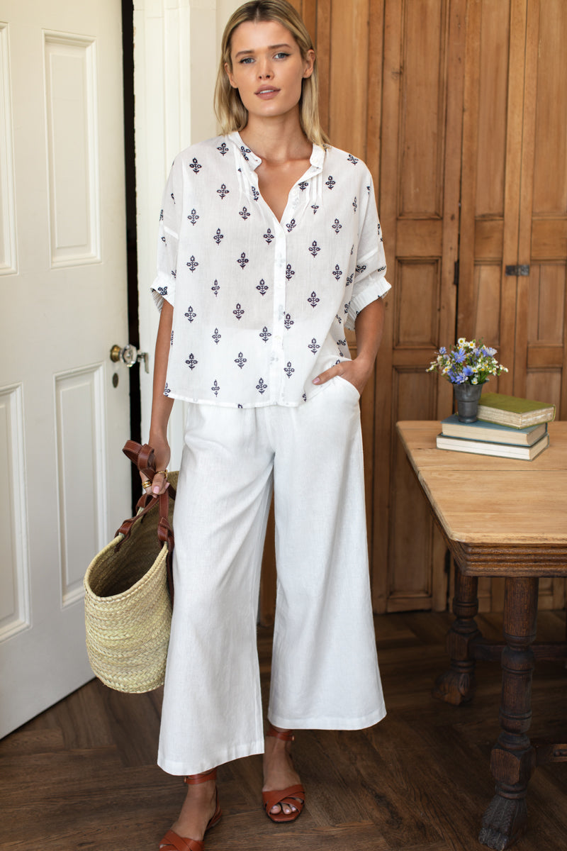 Mandarin Collar Top - Daughters 2 Mood Indigo Organic