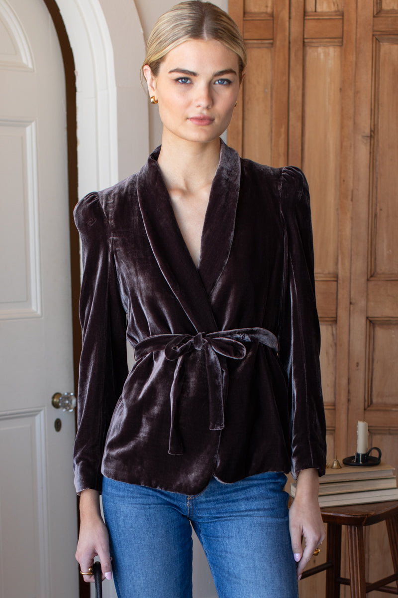 Paris Jacket - Mahogany Silk Velvet