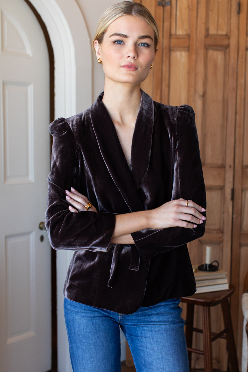 Paris Jacket - Mahogany Silk Velvet