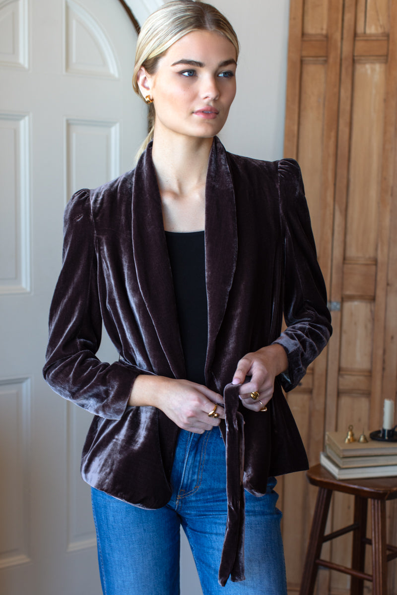 Paris Jacket - Mahogany Silk Velvet