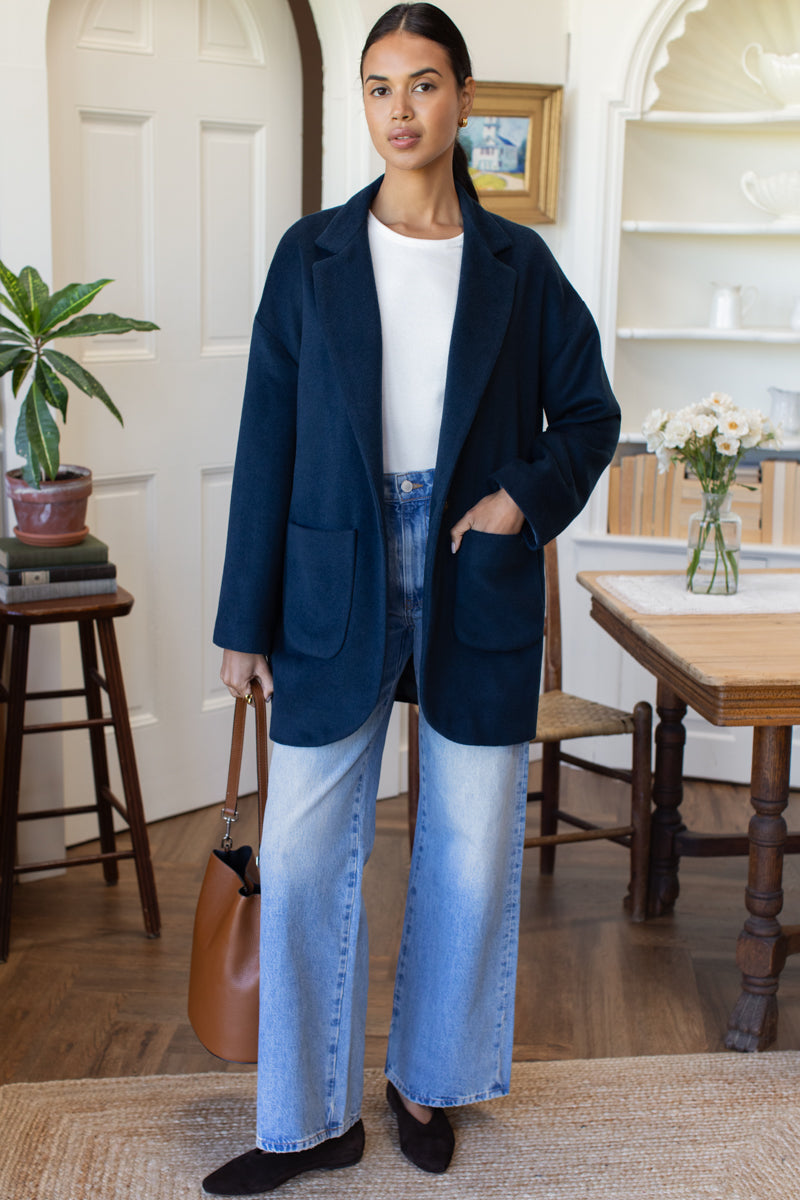 Relaxed Car Coat - Tourmaline Cashmere Wool
