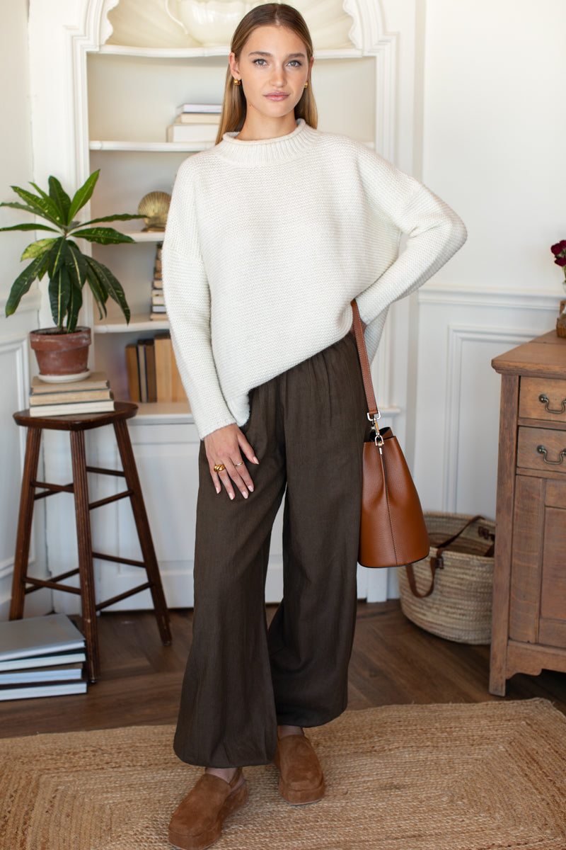 Relaxed Studio Pant - Olive Grove Linen