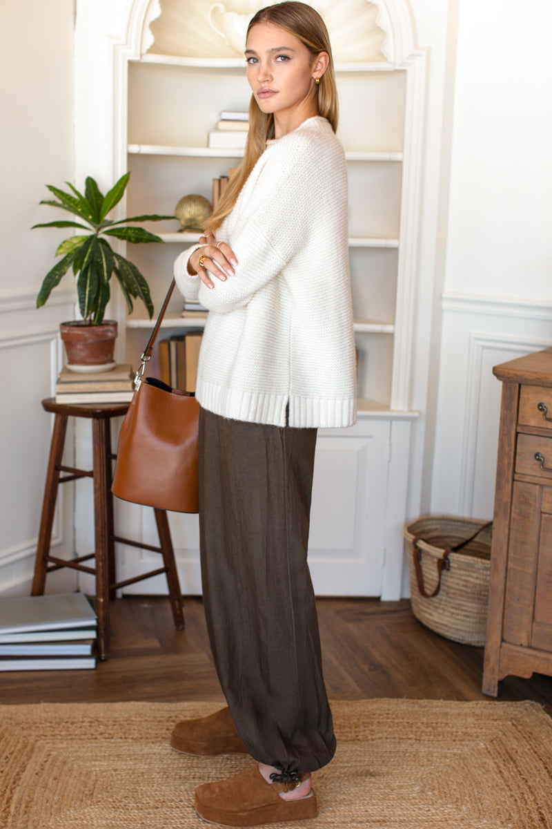 Relaxed Studio Pant - Olive Grove Linen