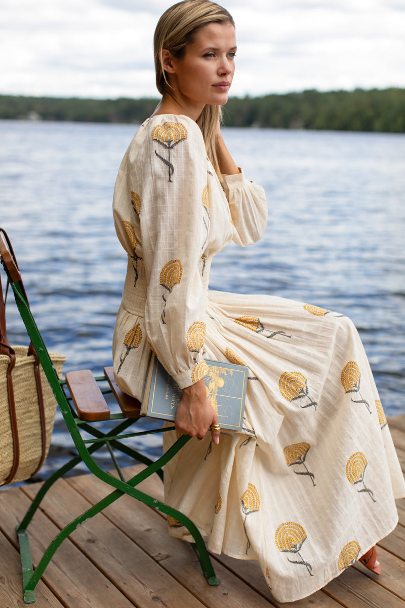 Frances Blouse - Fan Flowers Marigold