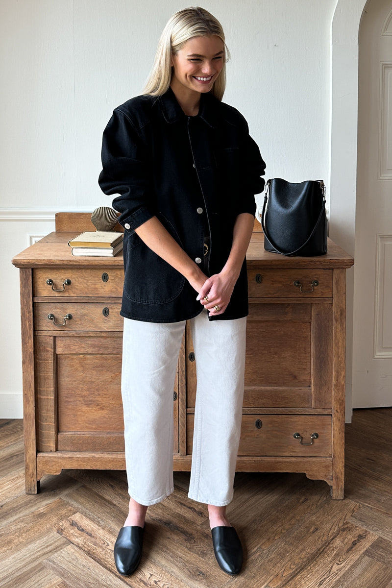 The Barrel Jean - Antique White