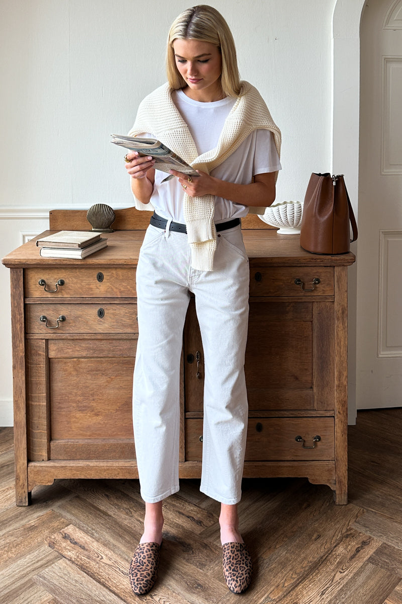 The Barrel Jean - Antique White