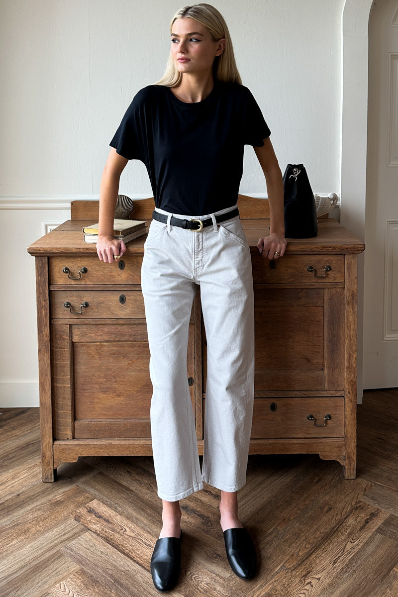 The Barrel Jean - Antique White