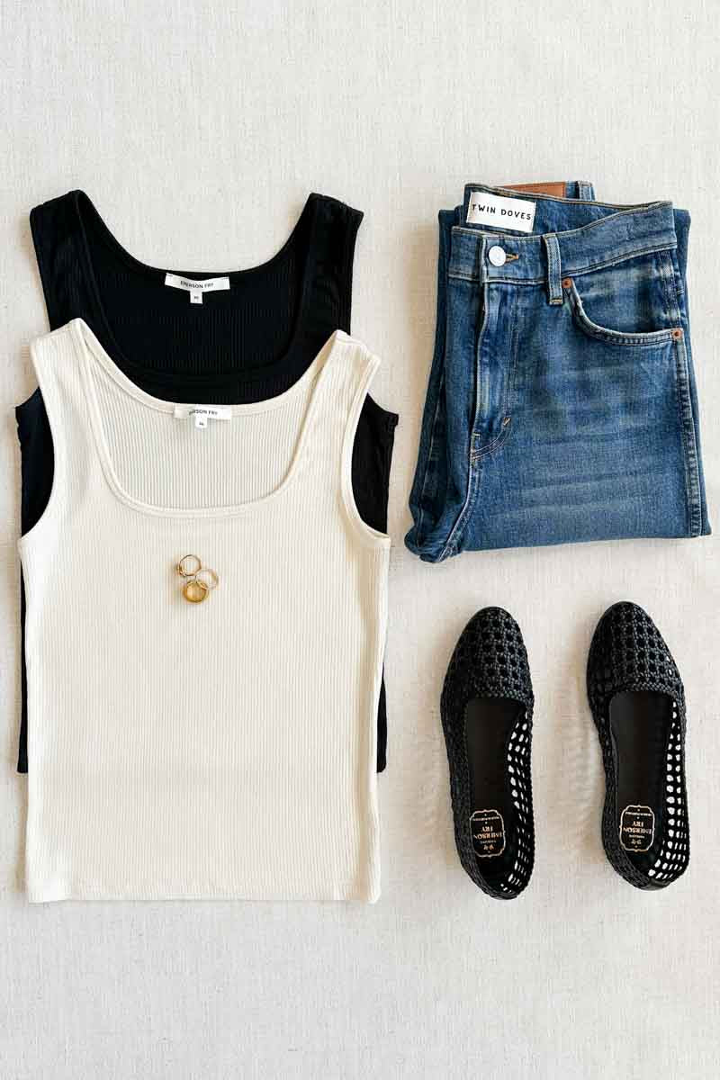 Layering Tank 2 - Black Rib