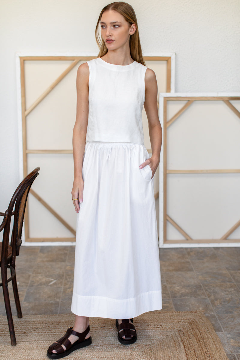 Wide Hem Skirt - Cloud White