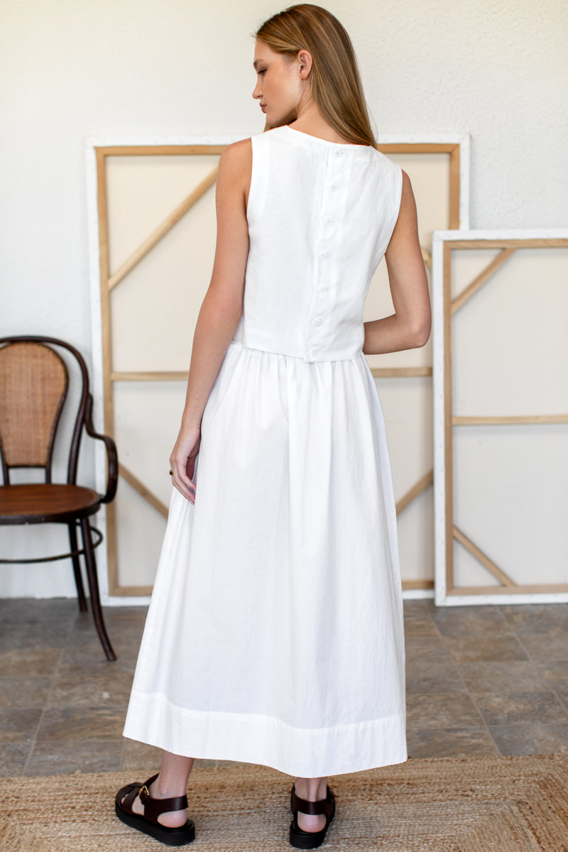 Wide Hem Skirt - Cloud White