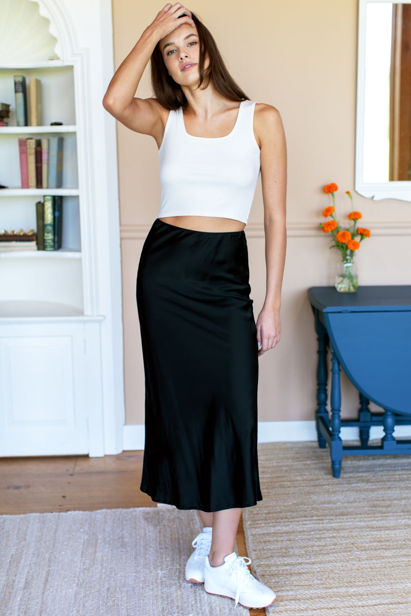 Bias Skirt - Jet Black