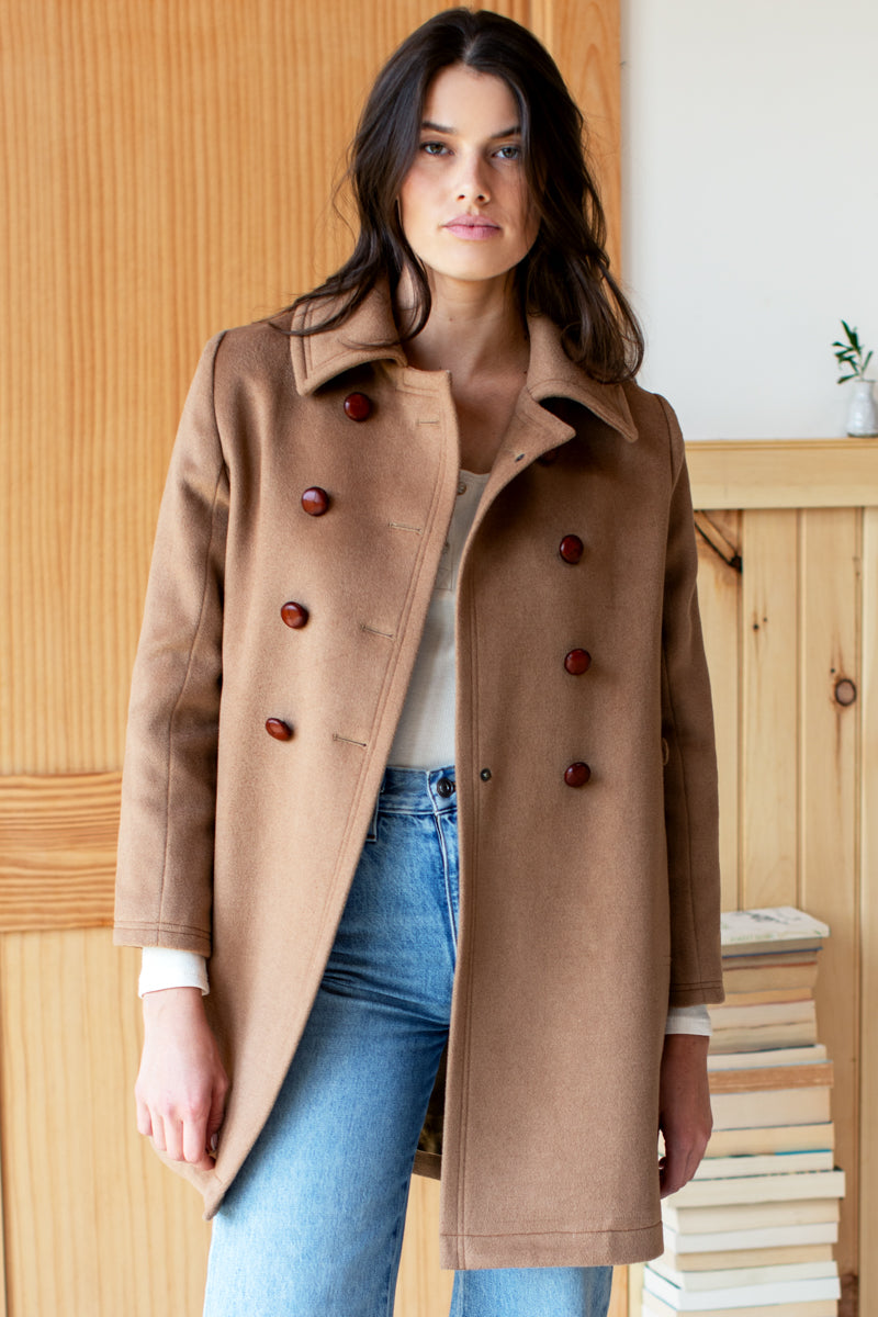 Bon Peacoat - Camel Wool Cashmere