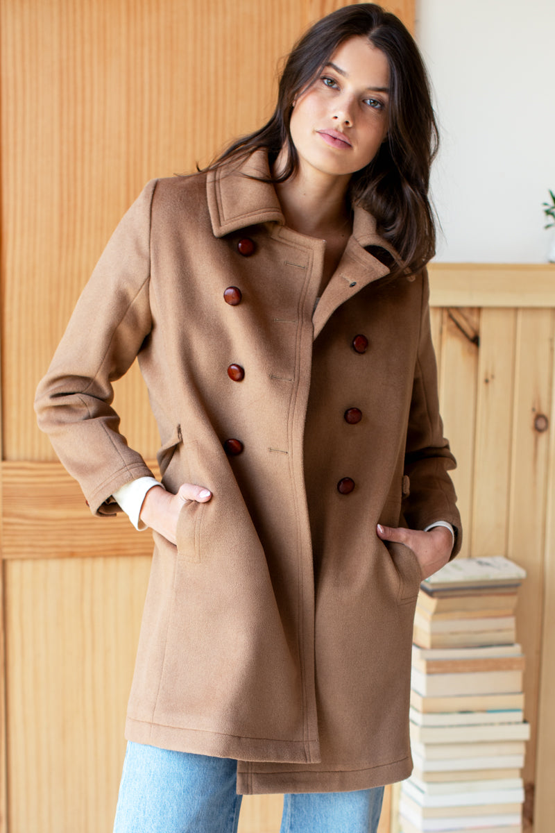 Bon Peacoat - Camel Wool Cashmere