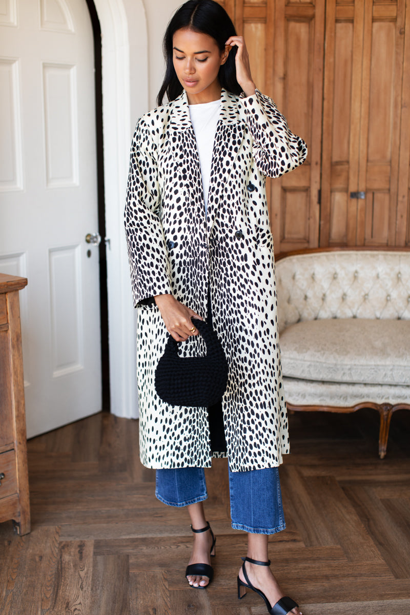 Bowery Coat - Leopard Linen