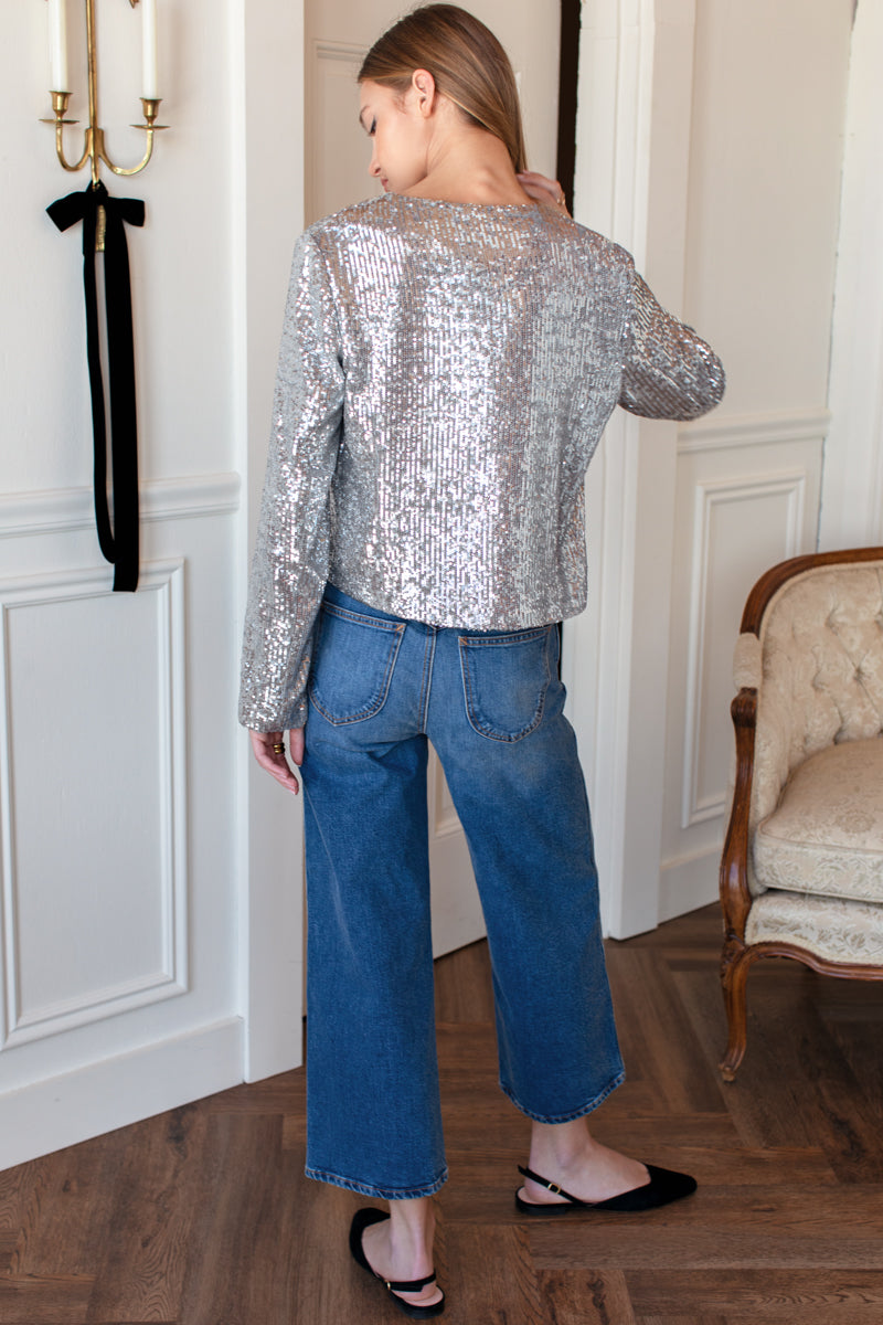 Carlyle Jacket - Silver Sequins