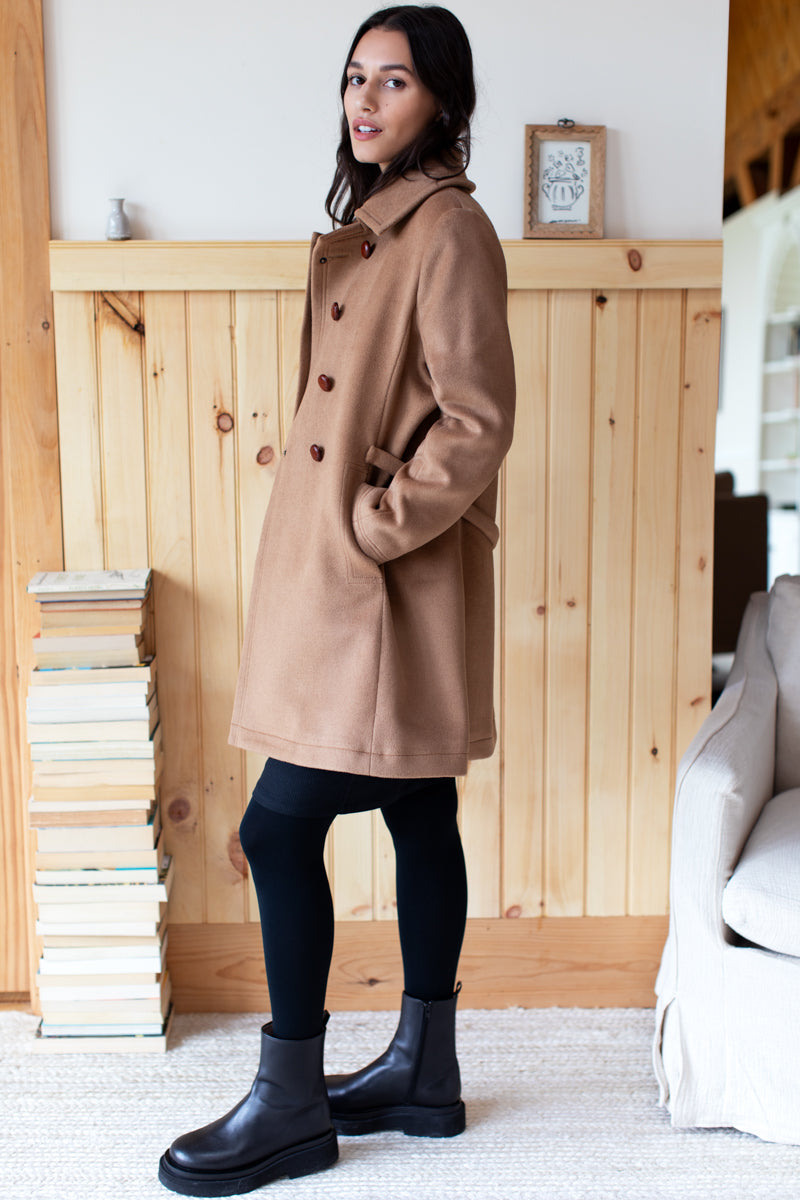 Bon Peacoat - Camel Wool Cashmere