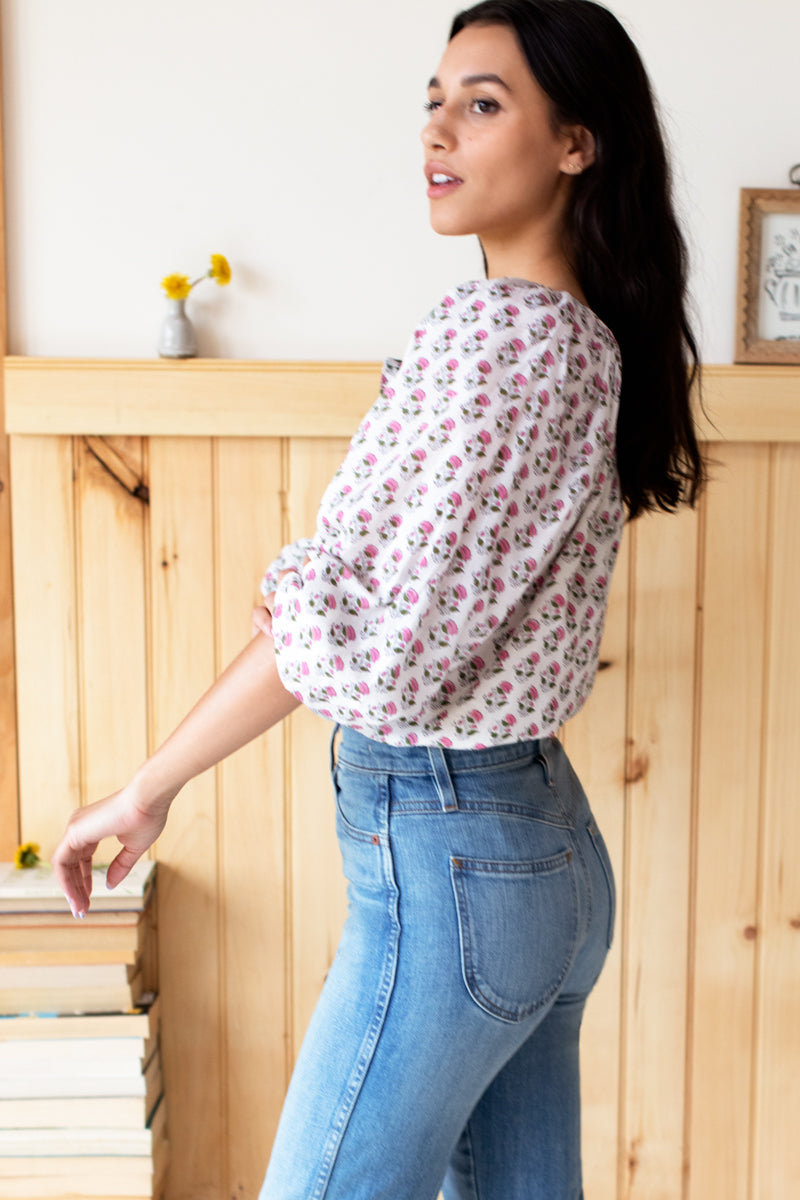 Frances Blouse - Rosey Flowers Organic