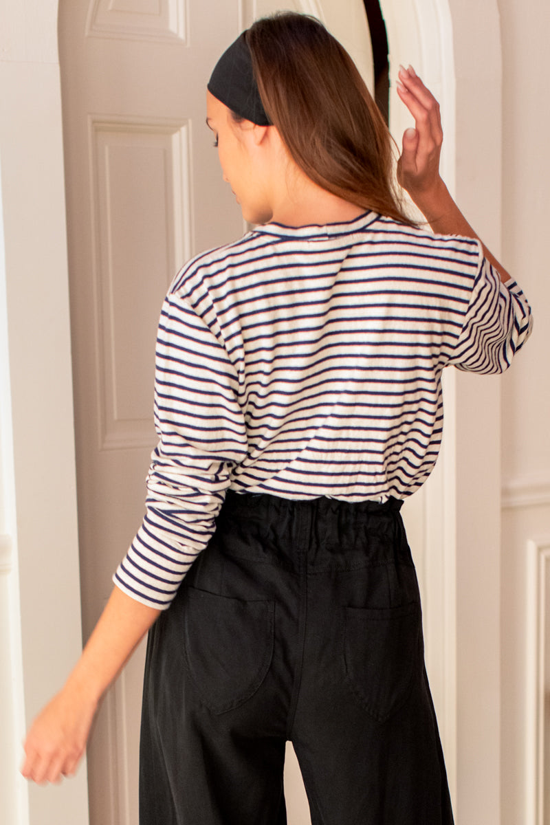 Emerson Crewneck - Navy Stripe Organic