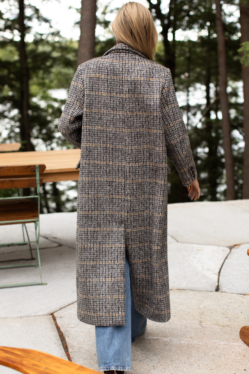 Emerson Layering Maxi Coat - Wooly Mohair Plaid