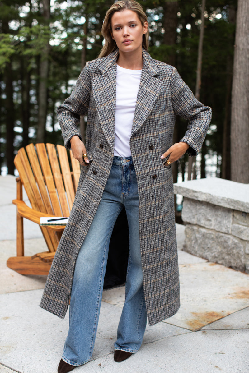 Emerson Layering Maxi Coat - Wooly Mohair Plaid