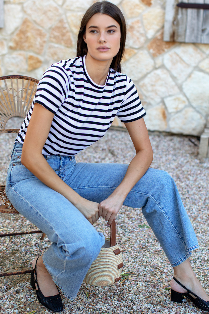 Essential T Shirt - Classic Stripe Black + White