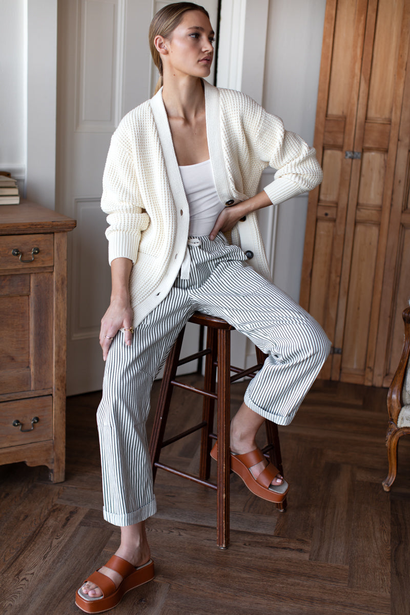 Family Cargo Pant - Moss Stripe Organic