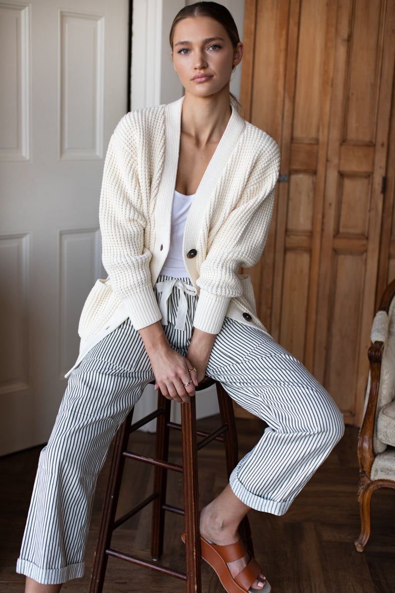 Family Cargo Pant - Moss Stripe Organic