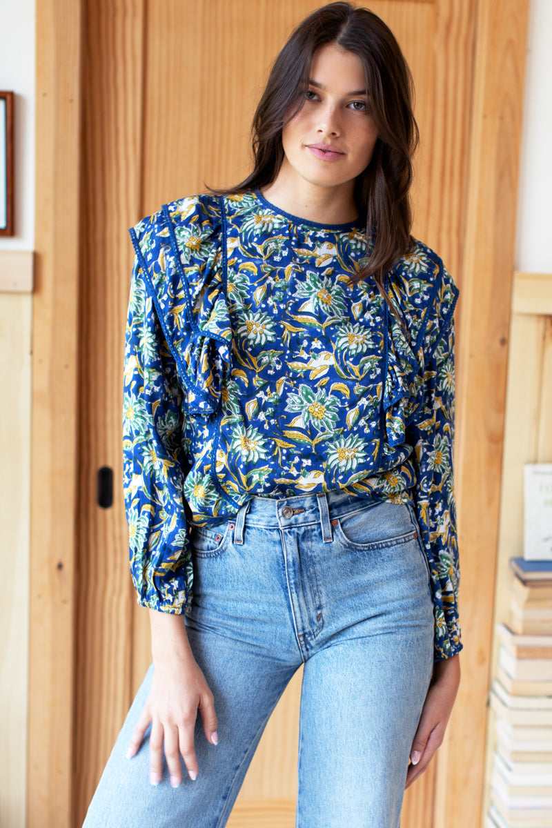 Filipa Blouse - Pincushion Flower Satin