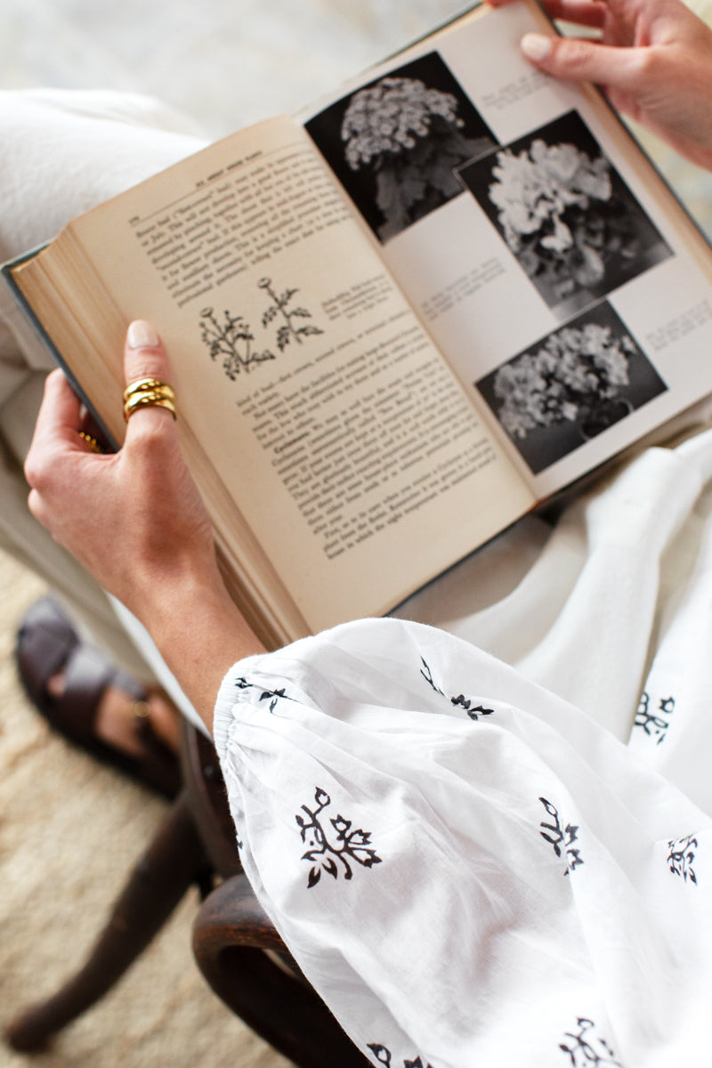 Folk Top - Black Sprig Organic