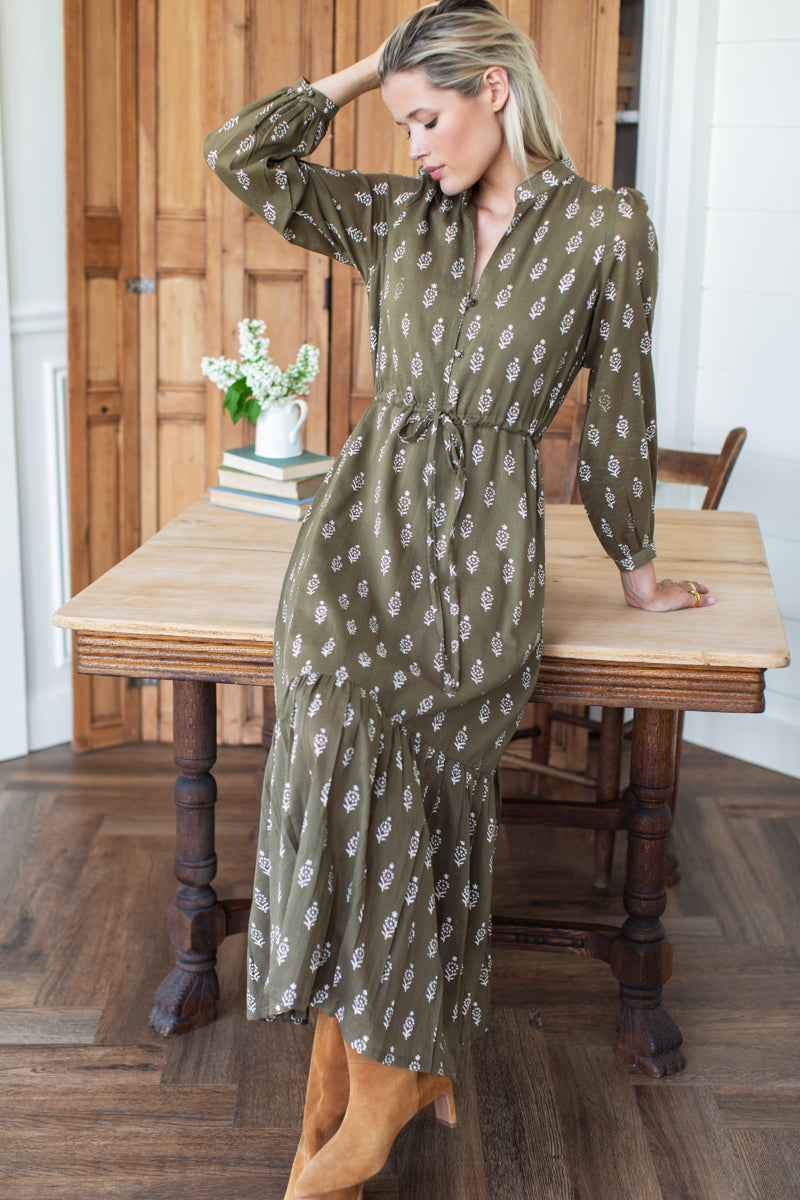 Frances 3 Dress - Marguerite 2 Gothic Olive