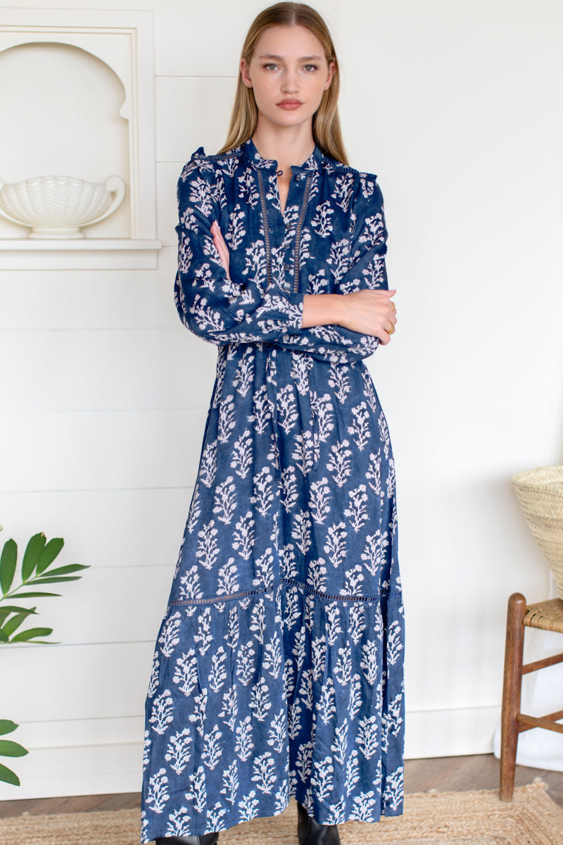 Frances 4 Dress - Pressed Flowers Blue