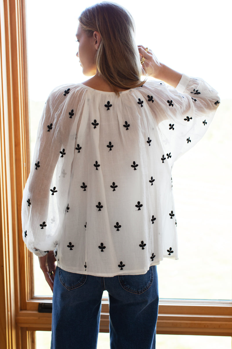 Frances Blouse - Embroidered Clover