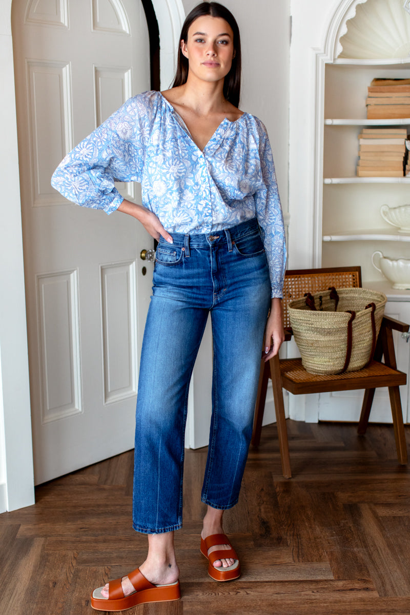 Frances Blouse - Arbor Blissful Blue Organic