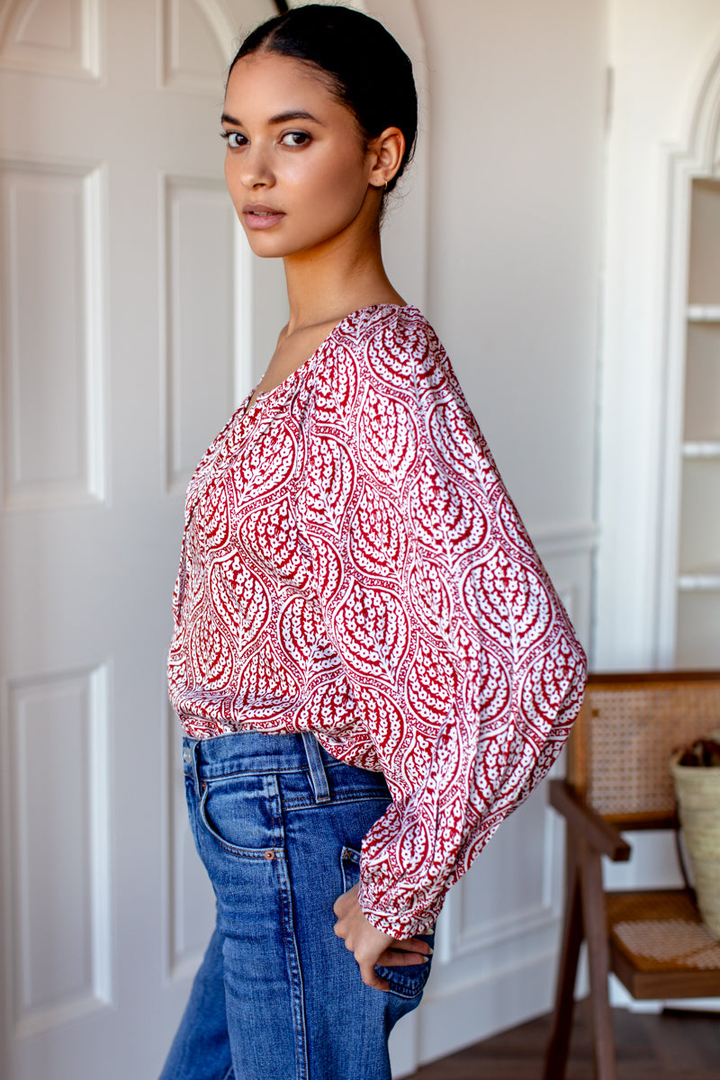 Frances Blouse - Currant Medallion