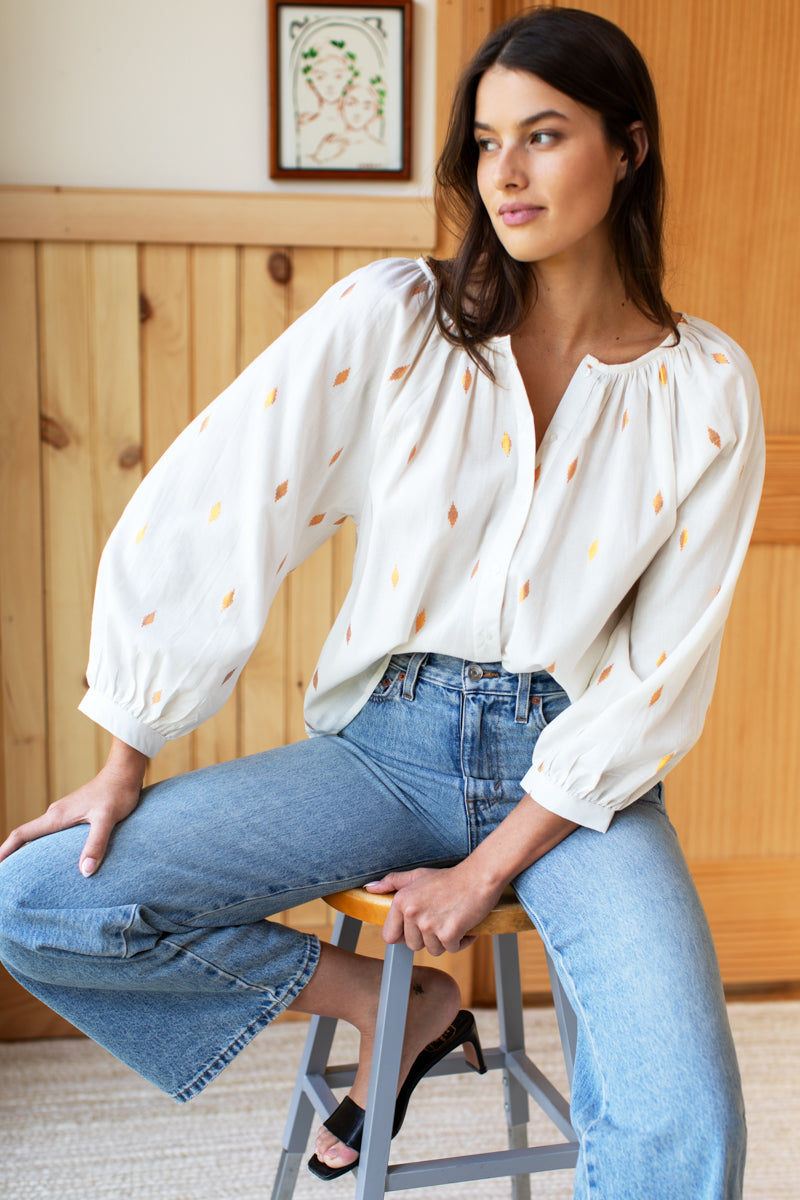 Frances Blouse - Gold Leaf Ivory