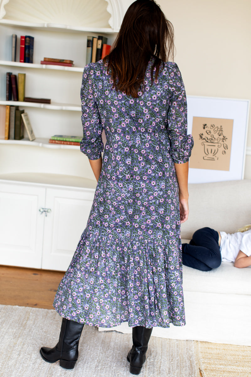 Frances 3 Dress - Midnight Wildflower Organic