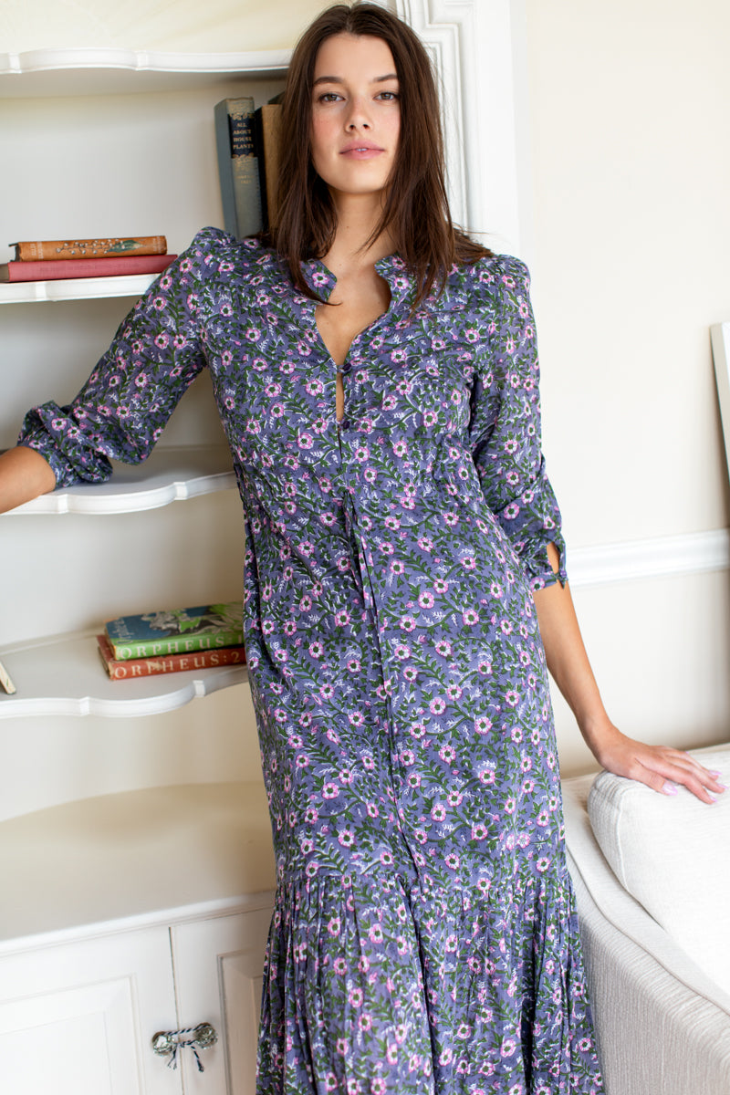 Frances 3 Dress - Midnight Wildflower Organic