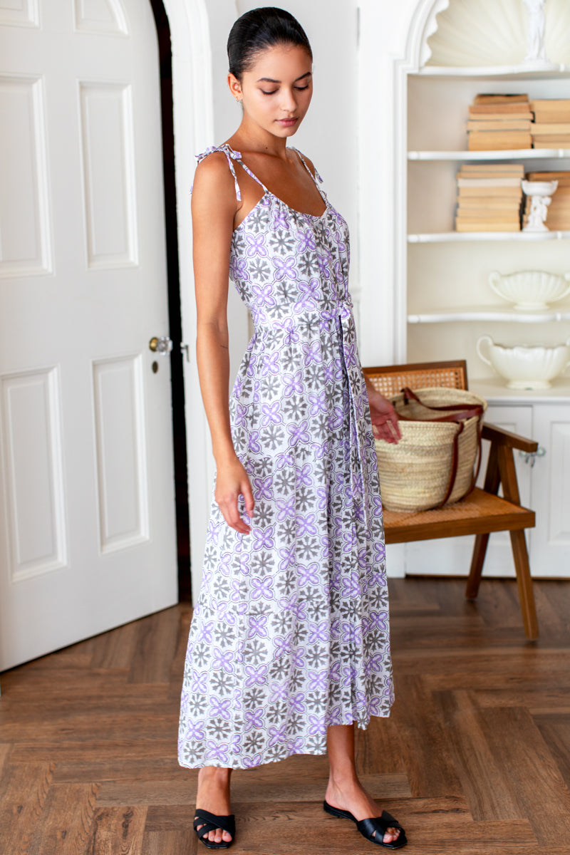 India Button Front Sundress 2 - Cora Flower Organic