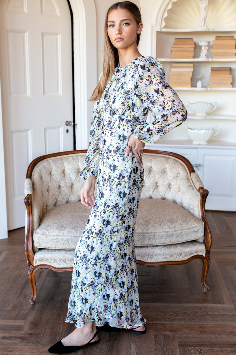 Keyhole Bias Dress - Meadow