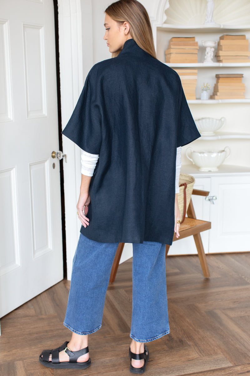 Layering Jacket - Navy Linen