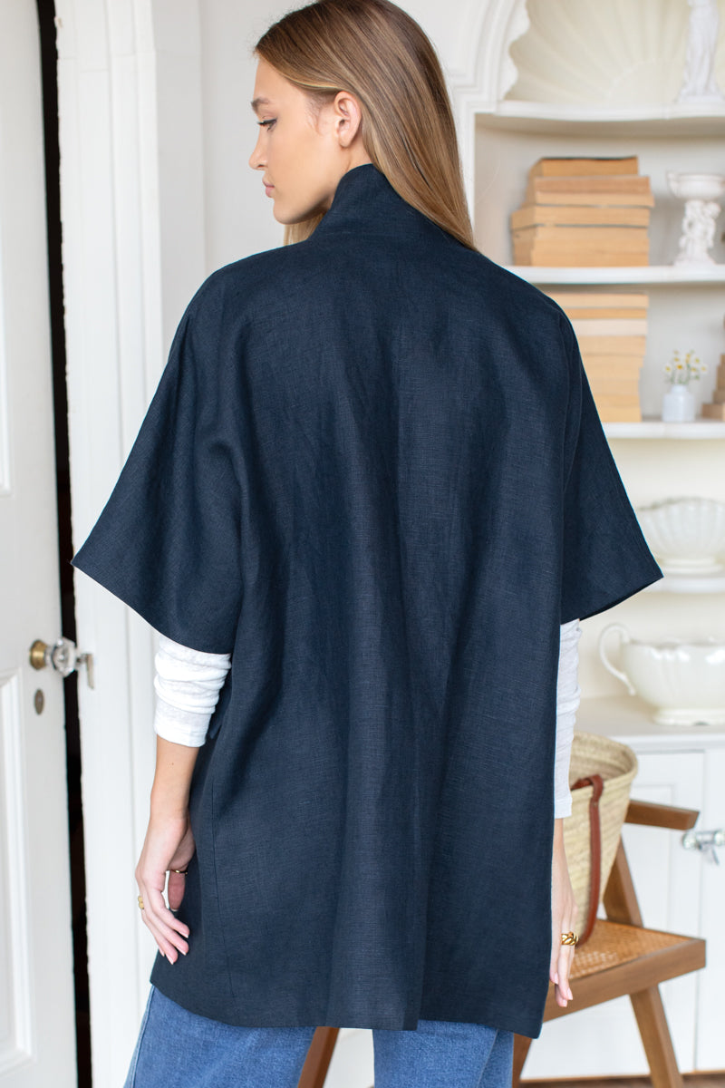 Layering Jacket - Navy Linen