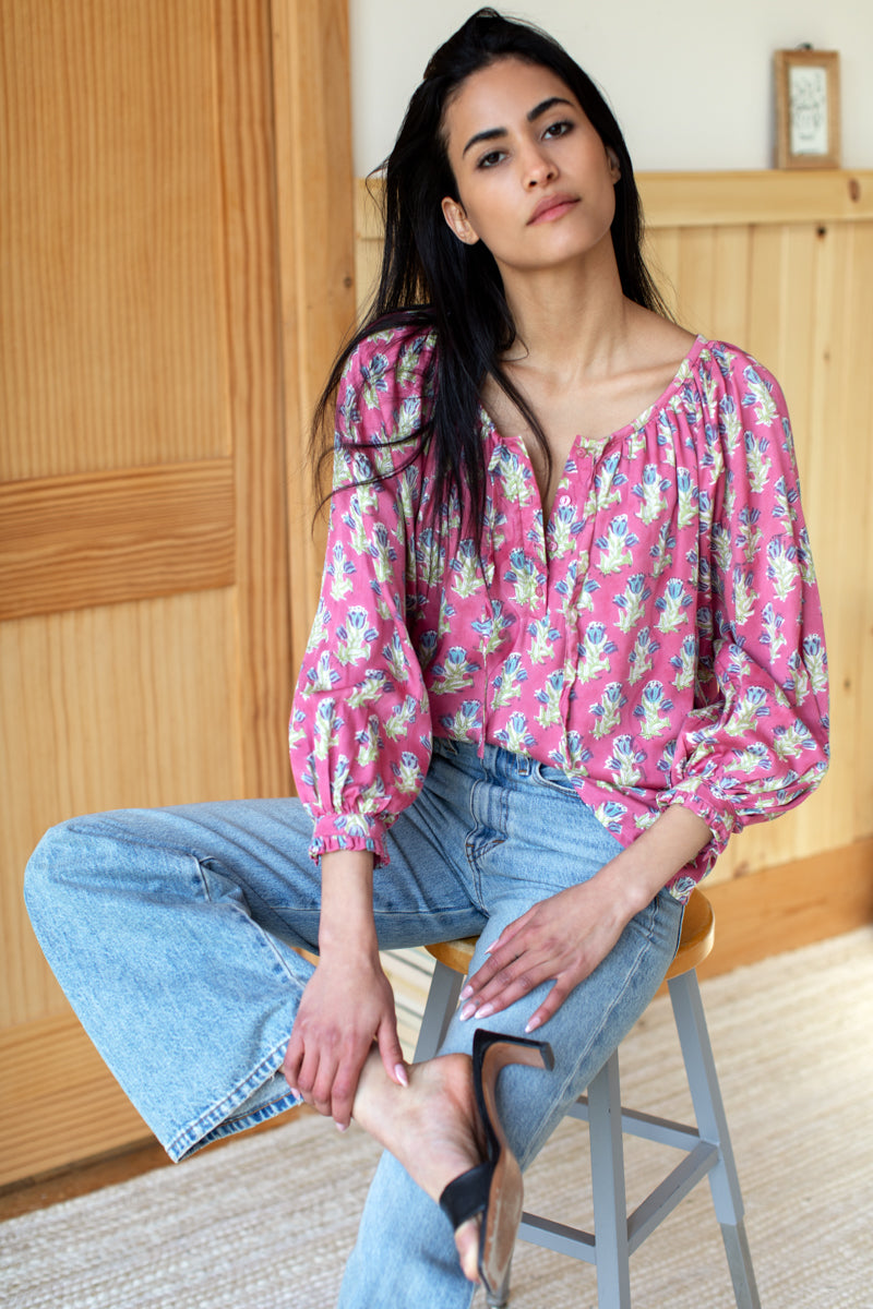 Lucy 2 Blouse - Bell Flower Satin