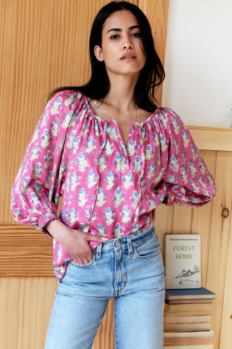 Lucy 2 Blouse - Bell Flower Satin